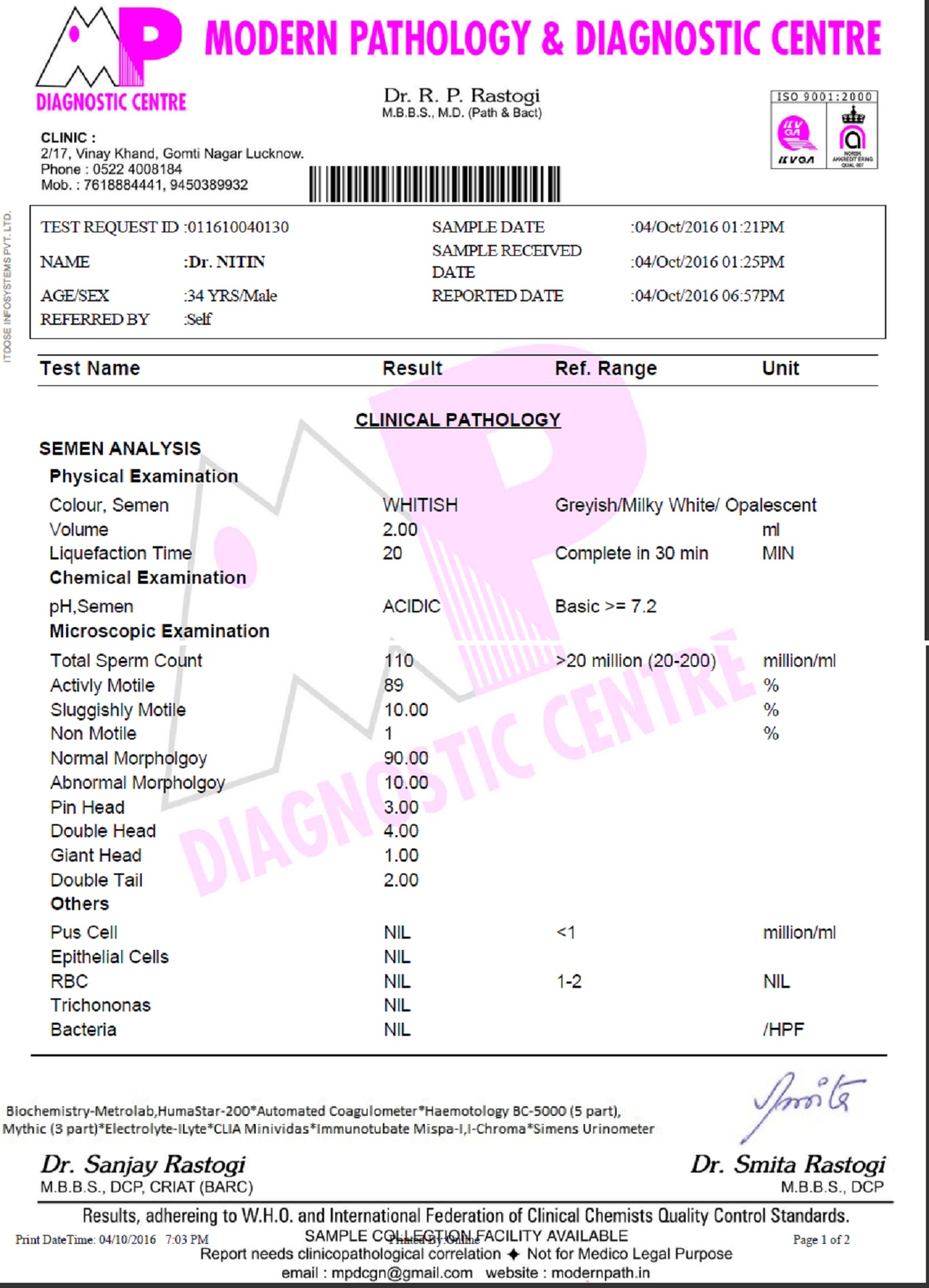 After Treatment Report