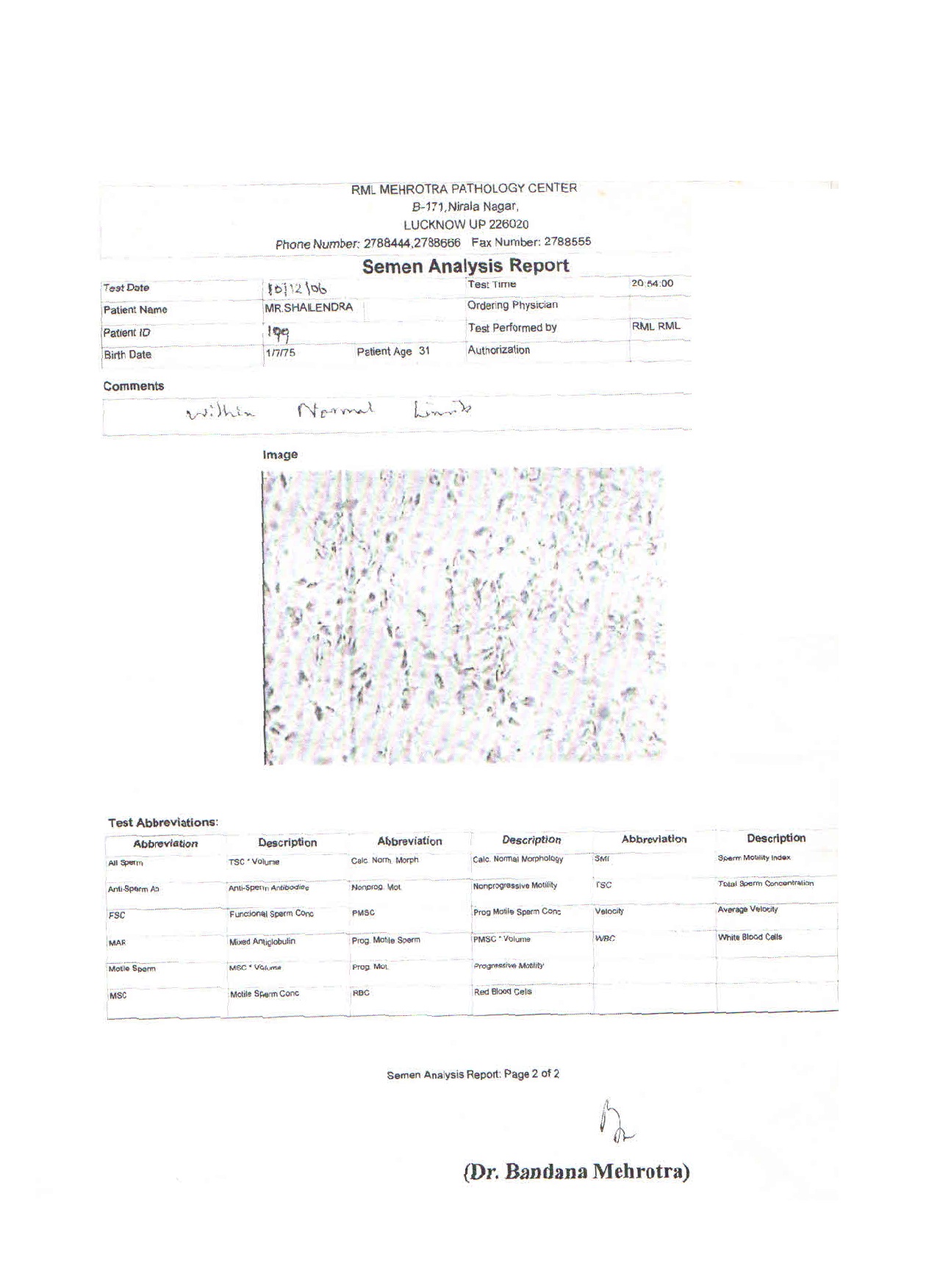 Report After Treatment I - 2
